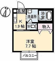 シャーメゾン泉宮 1Kの間取図画像