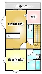 EARL'SCOURT下泉 1LDKの間取図画像