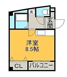 ウエストベルジュ 1Kの間取図画像