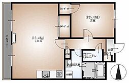 セレスティアルニイハマ 1LDKの間取図画像