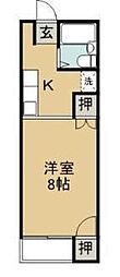 ヴィラージュぶーけ 1Kの間取図画像