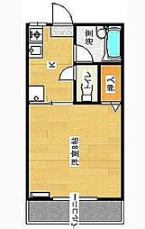 エスティアム中須賀 1Kの間取図画像