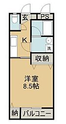 サンフォーレ中須賀 1Kの間取図画像