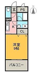 クライミングマンション 1Kの間取図画像