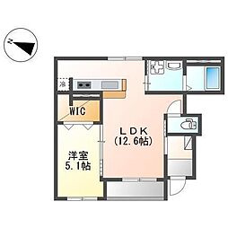 セゾン 1LDKの間取図画像