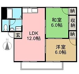 メゾン・ド・東雲B 3DKの間取図画像