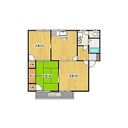 メゾントレビ13 3DKの間取図画像