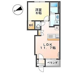 コンフォルト・パーチェ 1階1LDKの間取り