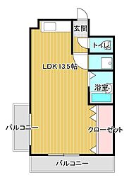 第3サンワビル 1DKの間取図画像