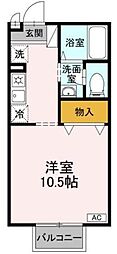 リッツハウス三番館 ワンルームの間取図画像
