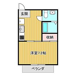 パンデュール・エム 1Kの間取図画像