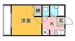 イトーピア2 1Kの間取図画像