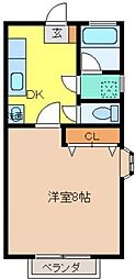 弁財天アパートパート3 1Kの間取図画像