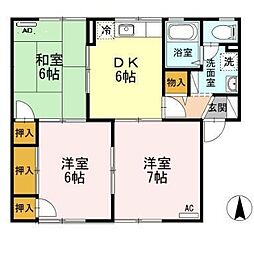 アップロードA 3DKの間取図画像