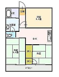 砂盛ハイツ 3DKの間取図画像