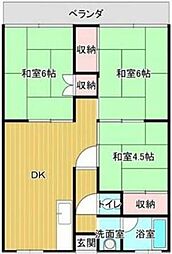 吉田屋マンション 3DKの間取図画像