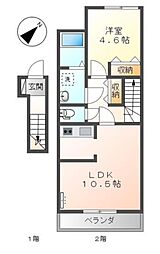 エタニティ 1LDKの間取図画像