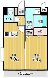 アンビシャス 1LDKの間取図画像