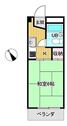 新町ハイツ 1Kの間取図画像