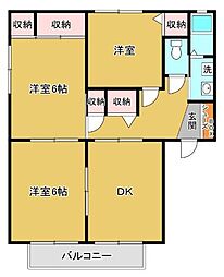 フォレストガーデンA 3DKの間取図画像
