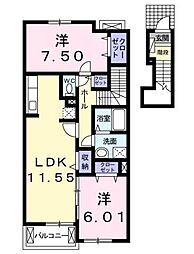 ロータス・ミカド 2LDKの間取図画像
