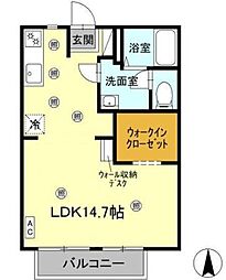 リッツハウス古川 ワンルームの間取図画像