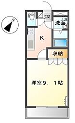 T・Yハイツ一号 1Kの間取図画像