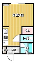 サンハイツ 1Kの間取図画像