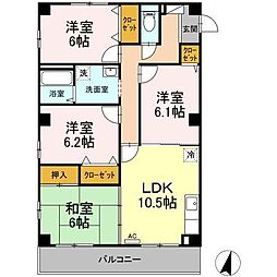 フィネス御殿前通り 4LDKの間取図画像