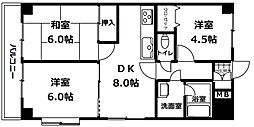 オレンジコート高松北棟 3DKの間取図画像