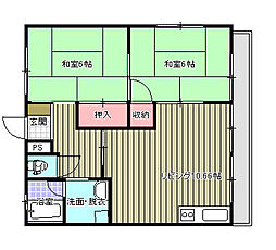 にしごハイツ 2LDKの間取図画像