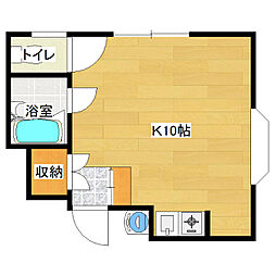 イーストハイツ ワンルームの間取図画像