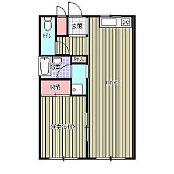 グラッド・ハウス庄内 1LDKの間取図画像