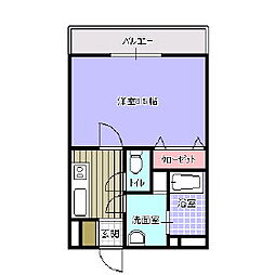 マニフィーク・R 1Kの間取図画像
