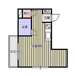 コーポ新玉 ワンルームの間取図画像
