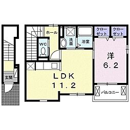 パールコート東雲II 203 1LDKの間取図画像