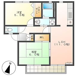 高知市神田　2LDK　2F（最上階・角部屋・敷地内P・南向） 2階