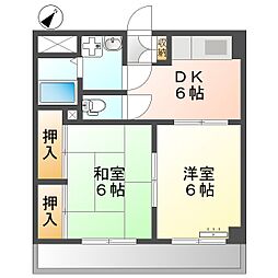 高知市神田 2DK 最上階(初期費用減額CP) 3階