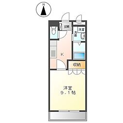 ボニータ 1階1Kの間取り
