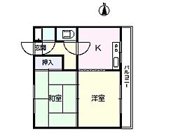 宝永マンション 2Kの間取図画像