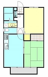 宝永町2DK 2階2DKの間取り