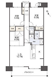 アルファステイツ宝永町桜館 3LDKの間取図画像