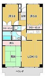 セルヴィ21知寄町 3LDKの間取図画像