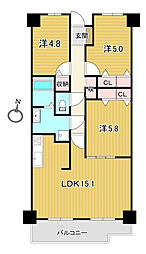 サーパス北本町 3LDKの間取図画像