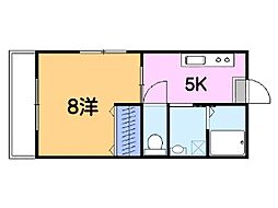 ホープ・ロイヤルハイツ 1Kの間取図画像
