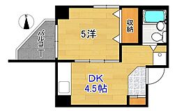コーポ山光 1DKの間取図画像
