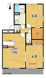 コートドール海老ノ丸A 2LDKの間取図画像