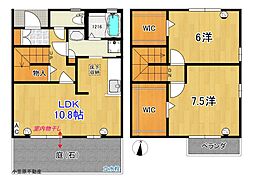 ドルフ東久万2 2LDKの間取図画像