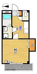 VILLA弥右衛門 1Kの間取図画像