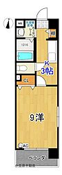 ハイアイランド 1Kの間取図画像